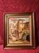 Oil painting on canvas Provençal landscape santons framed signed