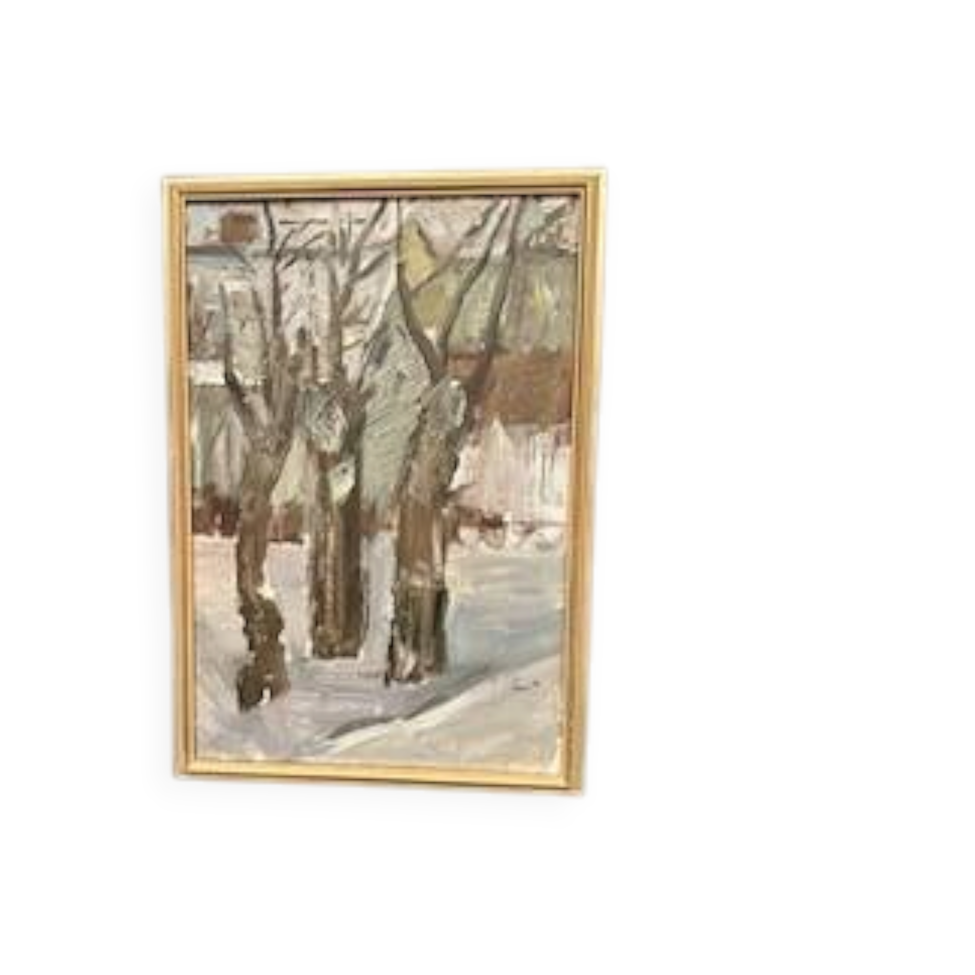 Swedish Oil on Canvas – “Winter Forest” – Signed – Vintage & Framed