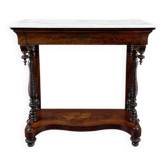 Console Napoléon III en acajou et marbre blanc, XIXe Siècle