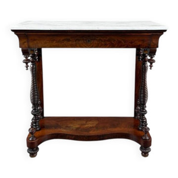 Console Napoléon III en acajou et marbre blanc, XIXe Siècle