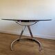 Round table vintage smoked glass 1970