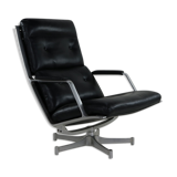 Fabricius and Kastholm black leather lounge chair FK 85 for Kill International