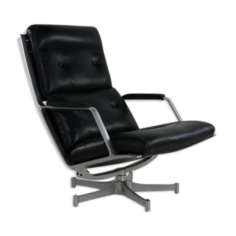 Fabricius and Kastholm black leather lounge chair FK 85 for Kill International