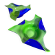 2 bowls in mouth blown glass