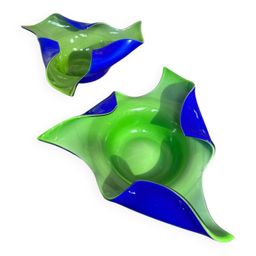 2 bowls in mouth blown glass
