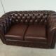 Brown leather chesterfield sofa two places