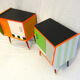 Pair of colorful bedside tables