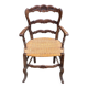 19th century Louis XV style office chair in solid wood and rattan