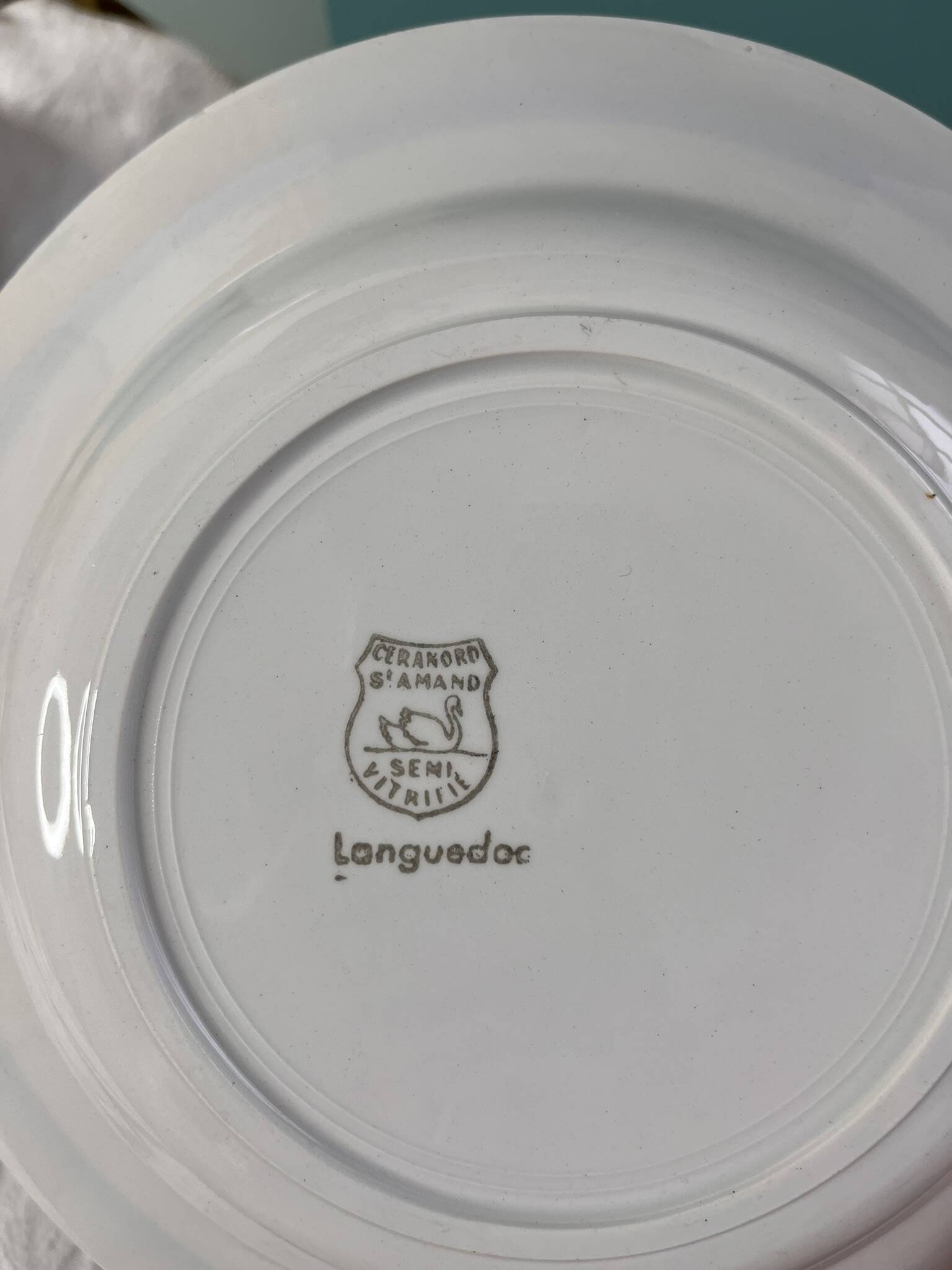 6 pastel blue soup plates in Céranord St Amand earthenware - Languedoc model - Lot 2