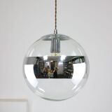 Vintage Italian Glass & Chrome Sphere Lamp, 90s