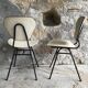 Pair of modernist chairs - black tubular base - vintage 1950