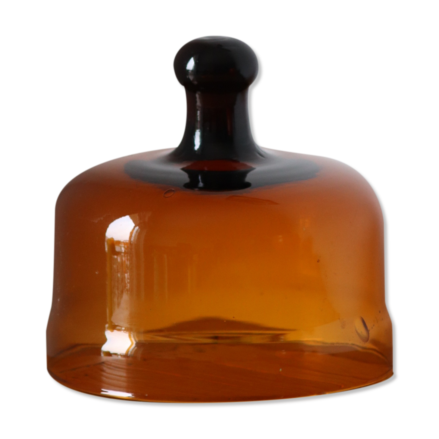 Cloche en verre ambrée vintage