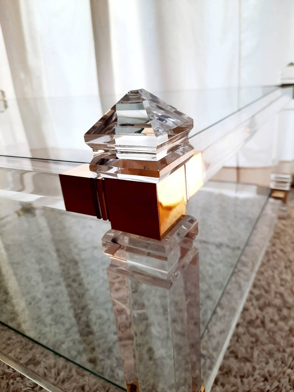 Coffee table in Altuglass "Romeo" 70s/80s