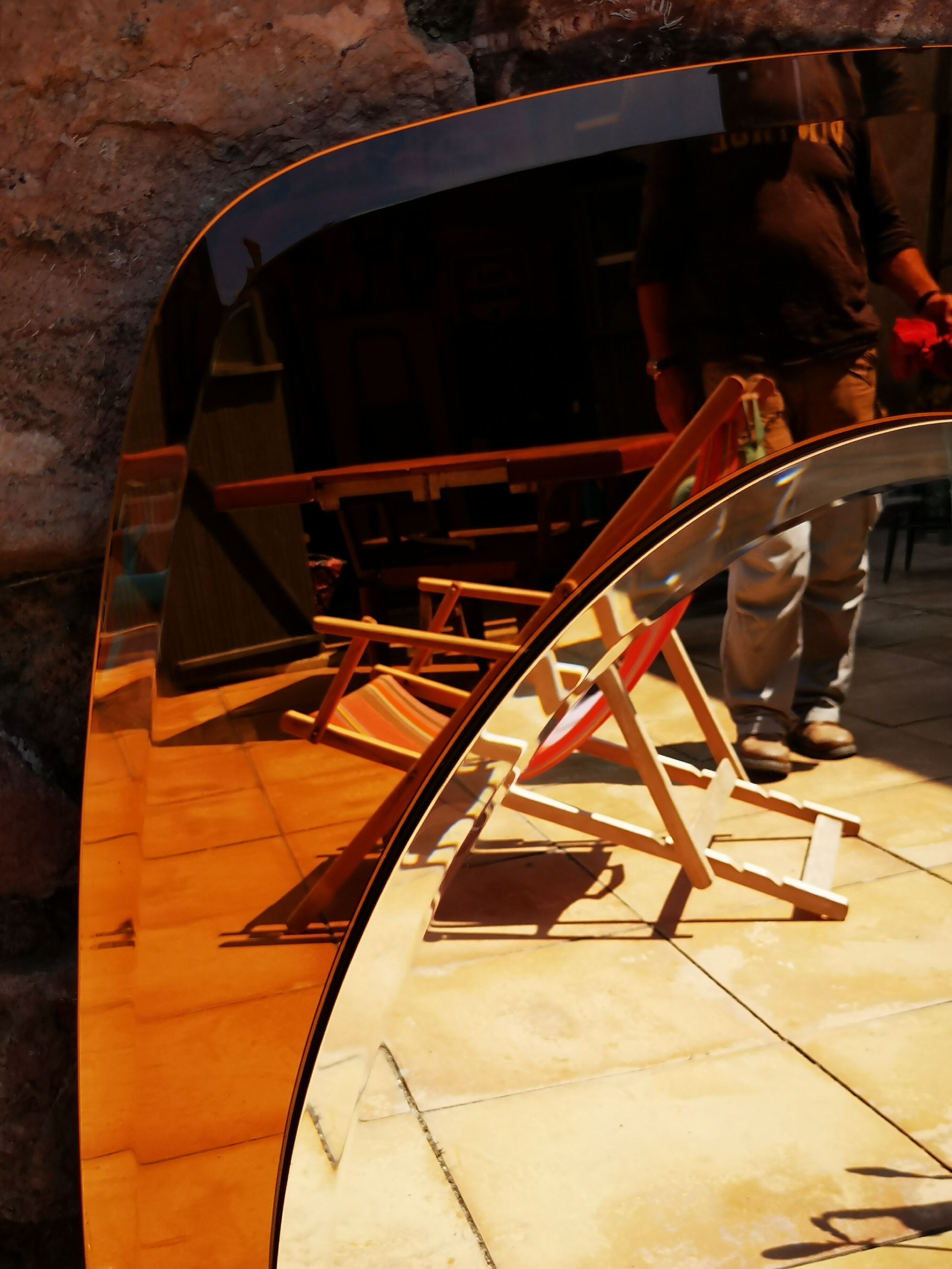 Smoked vintage bevelled mirror - 93x63cm