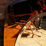 Smoked vintage bevelled mirror - 93x63cm