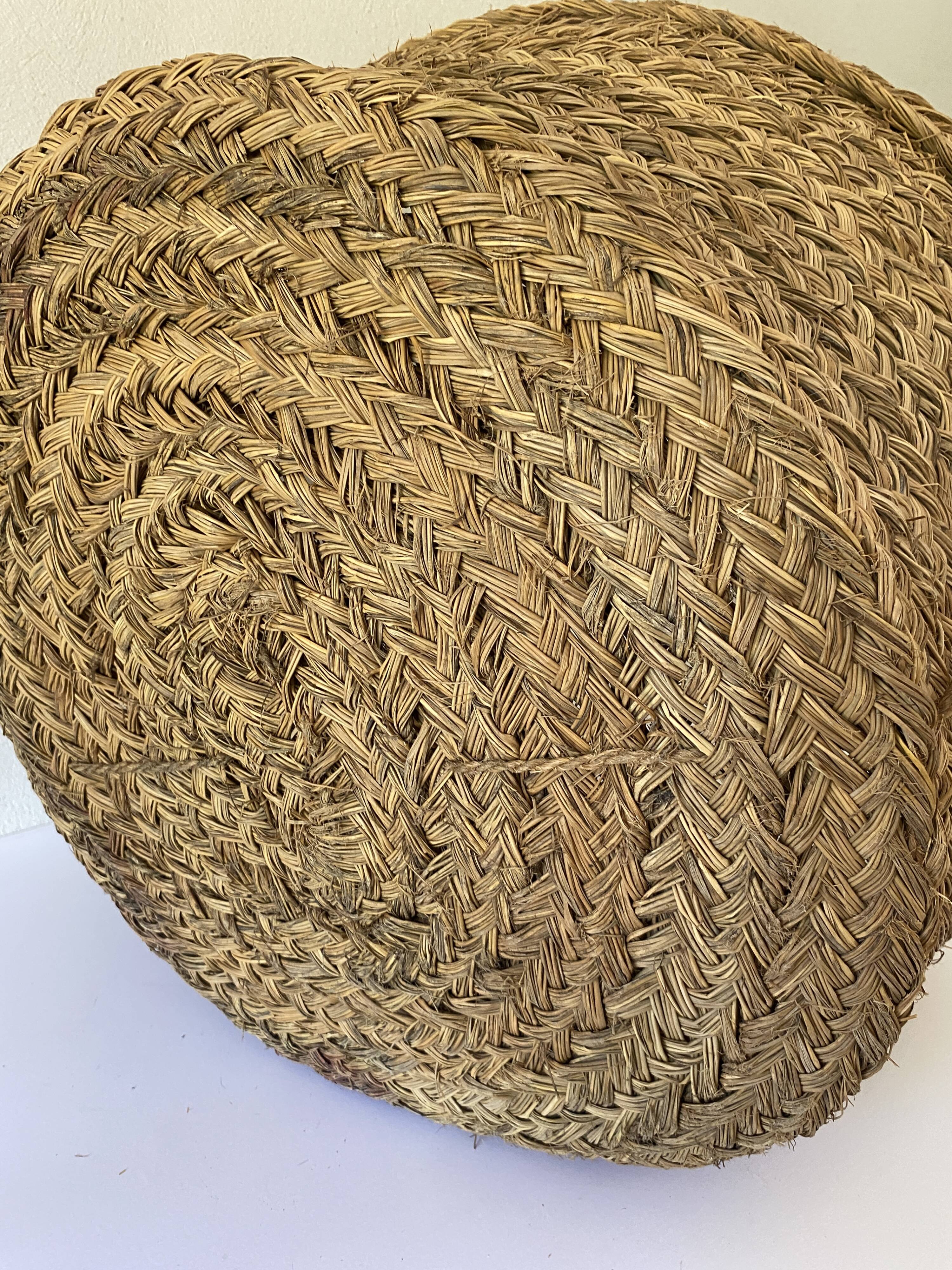 XXL woven straw basket
