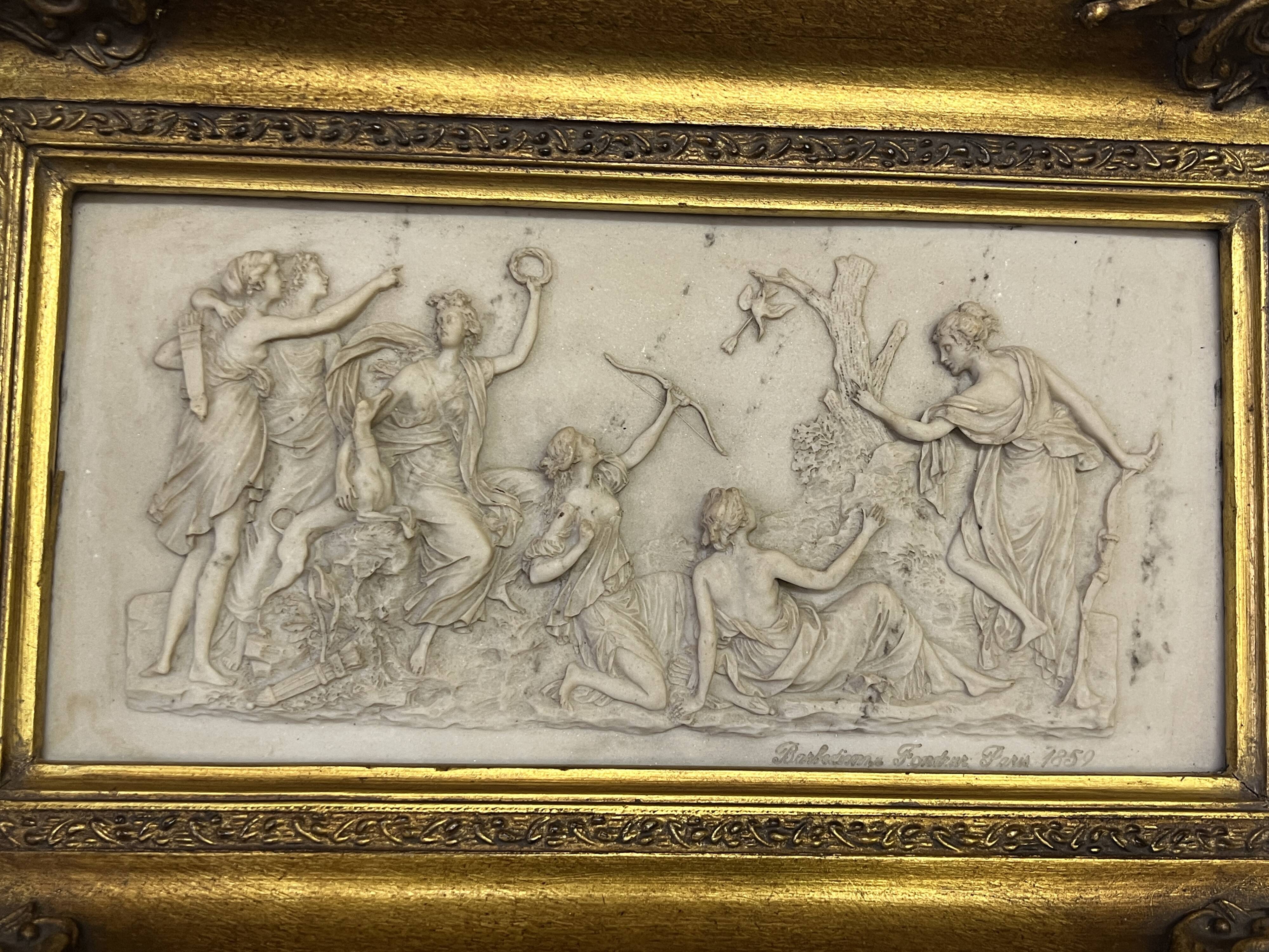 Marble bas-relief, Barbedienne Fondeur, Paris 1859