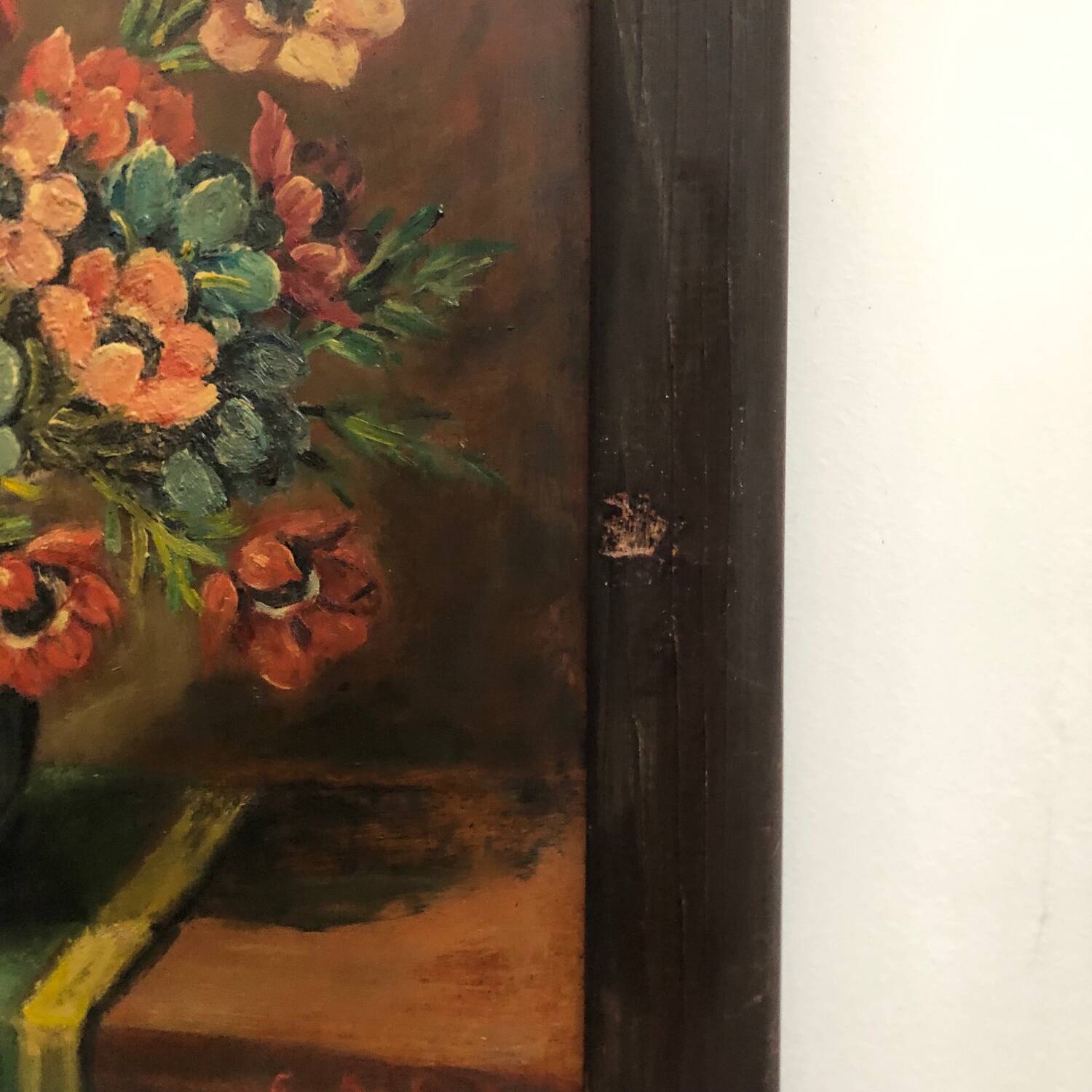 Oil on panel, bouquet