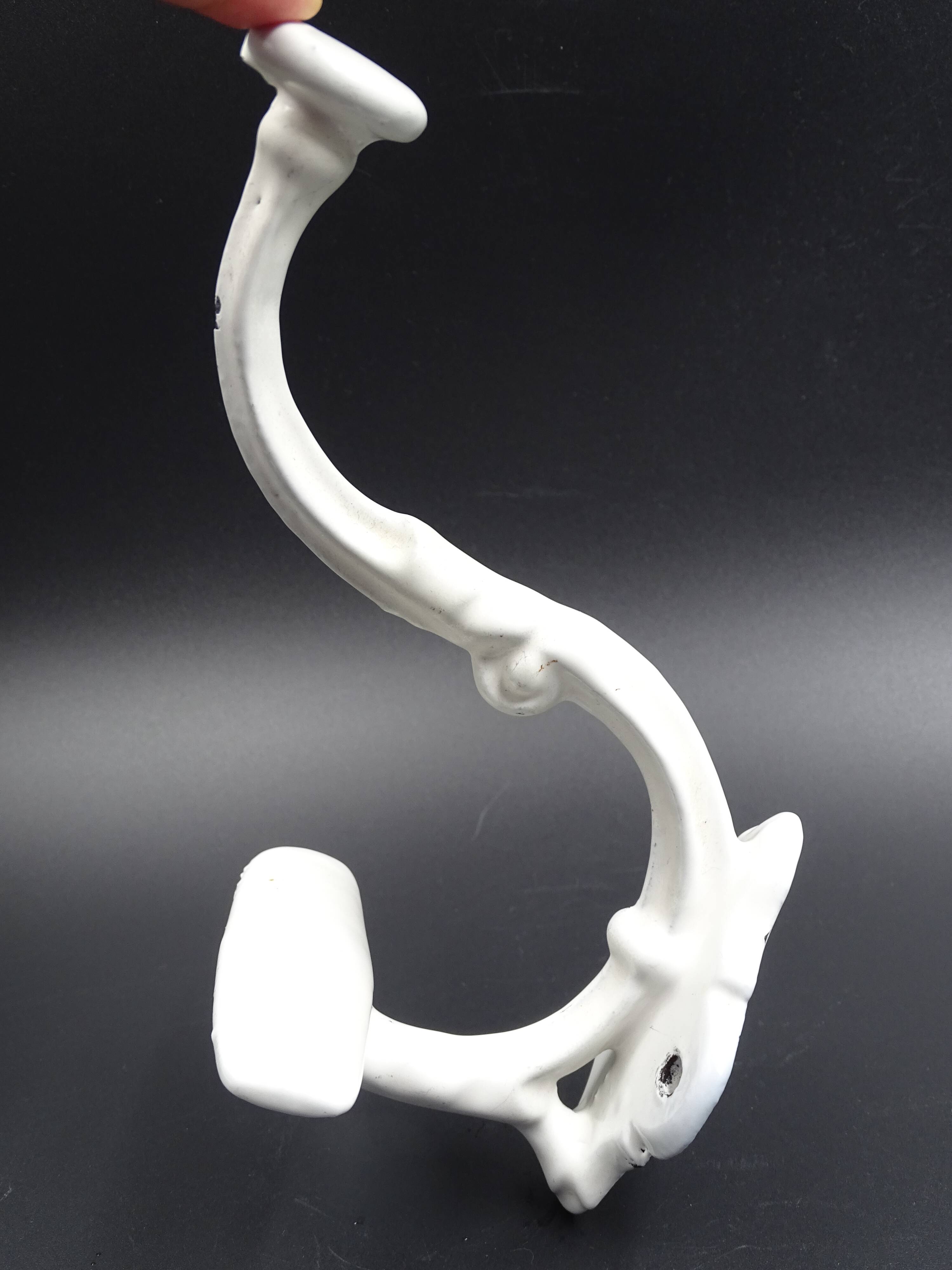 Old white enamelled metal patère