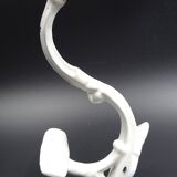 Old white enamelled metal patère