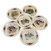 6 dessert plates "Obernai" from the Sarreguemines pottery.