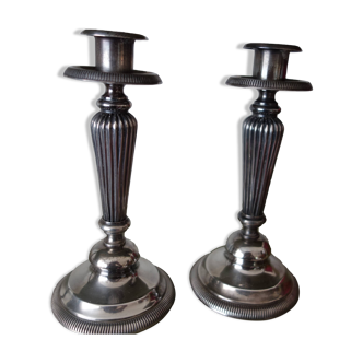Pair of silver candle holders