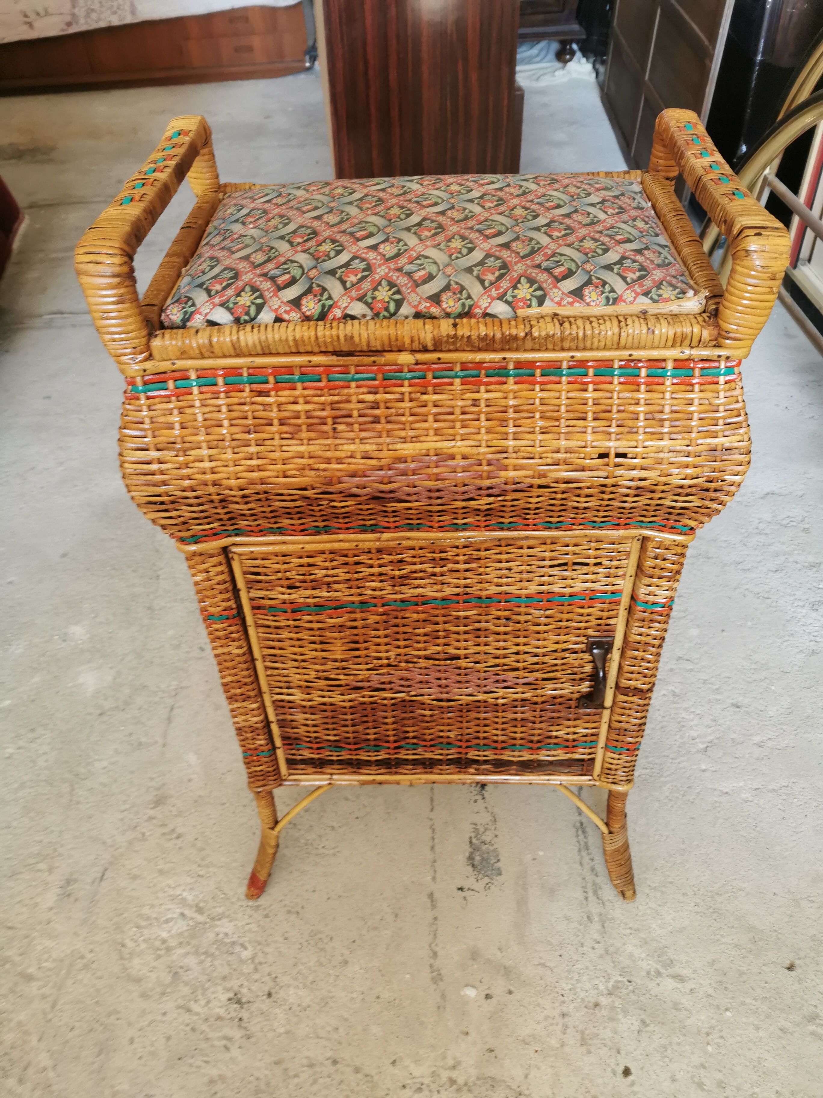 Vintage wicker sewing box