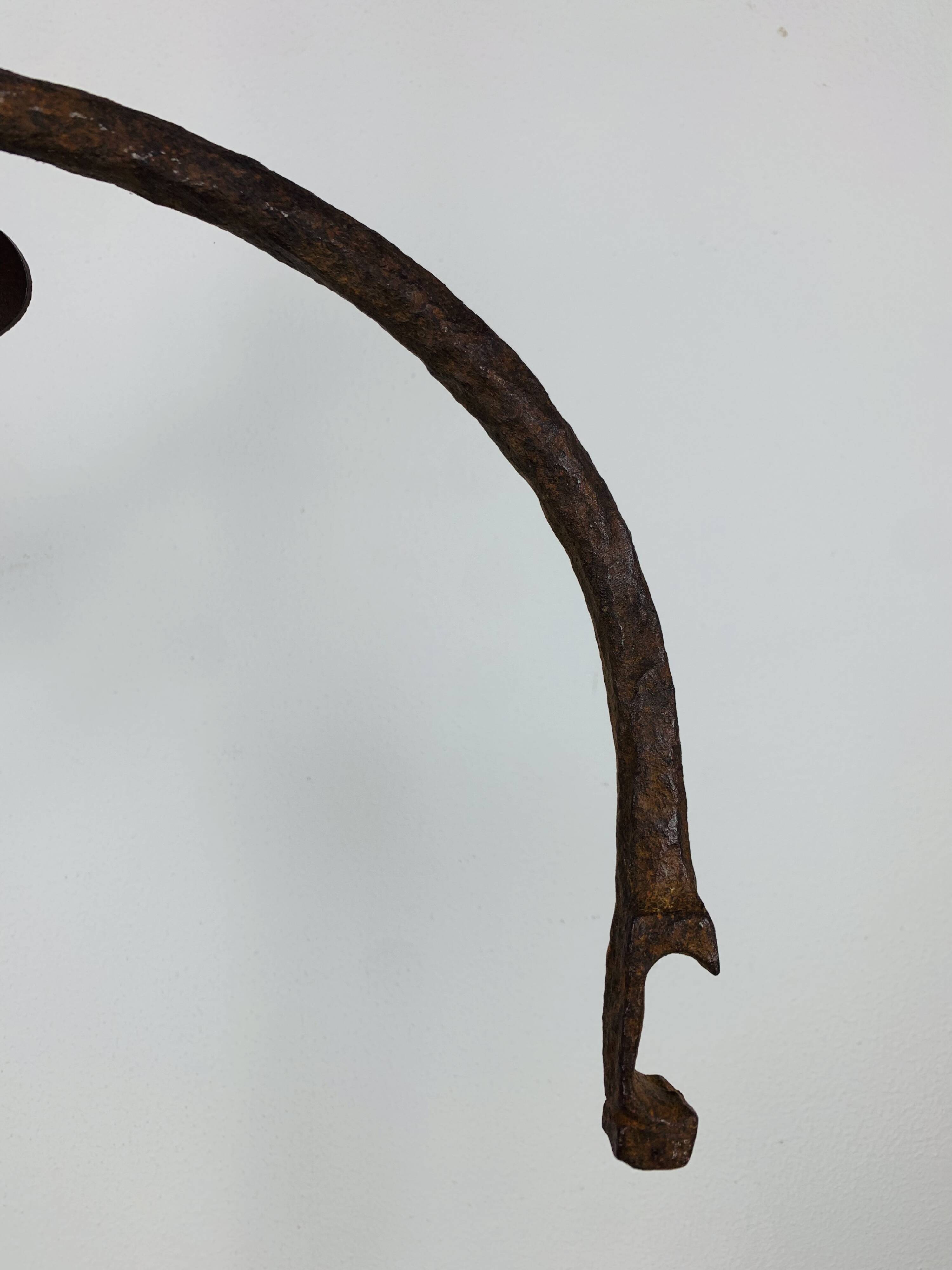 Brutalist sculpture in wrought iron, folk art