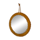 Round leather saddle mirror
