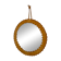 Round leather saddle mirror