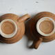 2 enamelled sandstone cups made in France, Rhodaceram 58