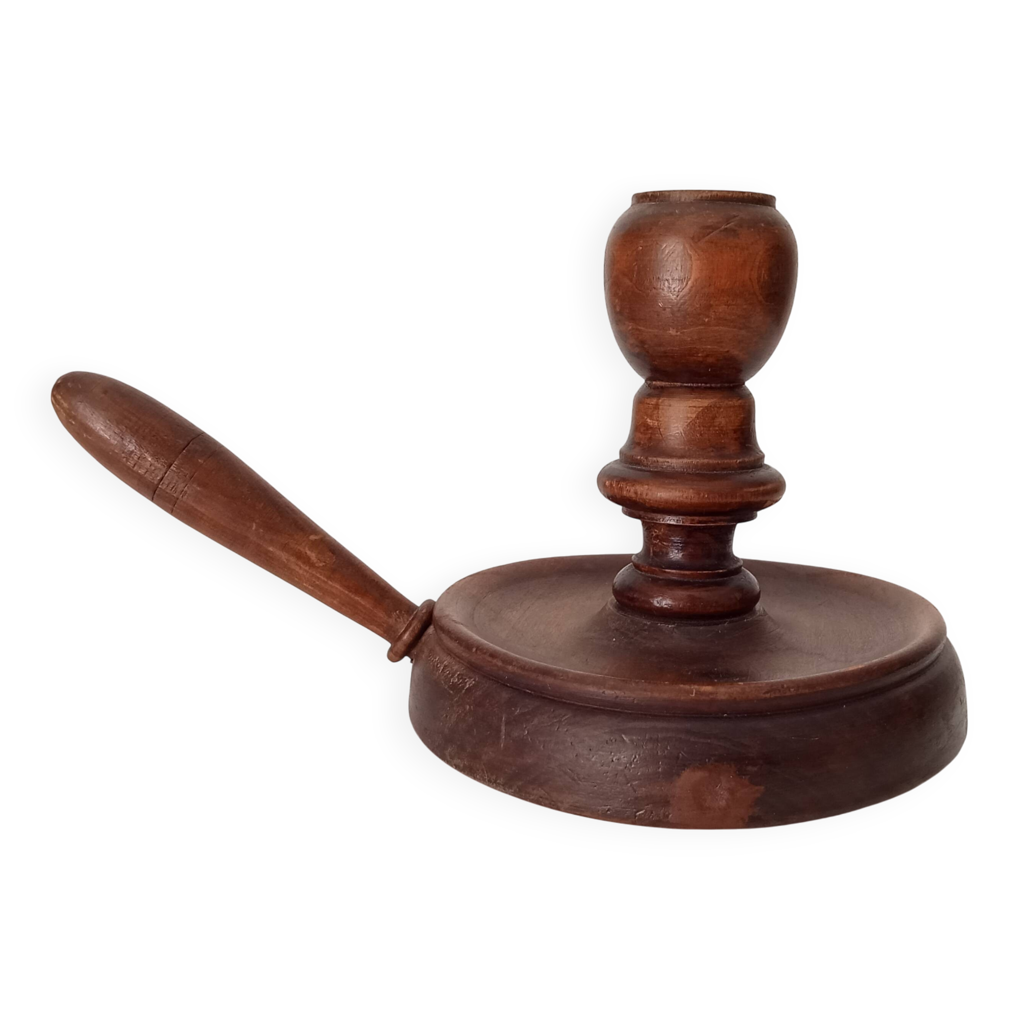 Antique wooden hand candle holder, 19th century