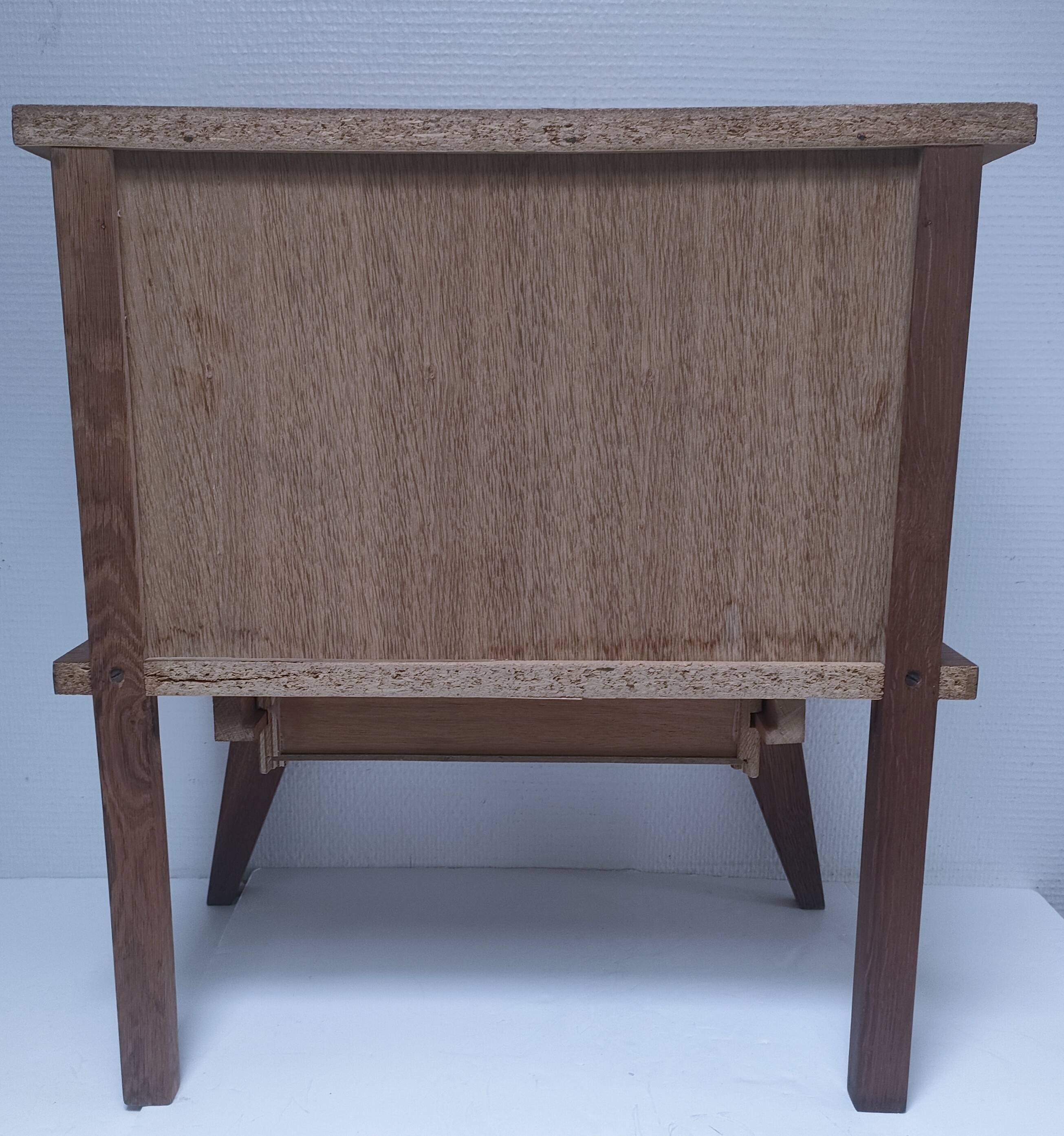 Vintage wooden crossbar bedside table