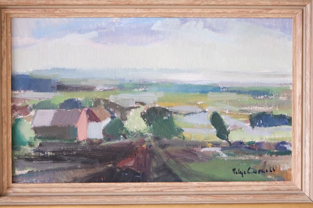 Helge Cardell, Swedish Modern Painting, 1960s, Oil on Canvas, Framed