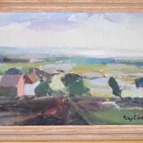 Helge Cardell, Swedish Modern Painting, 1960s, Oil on Canvas, Framed