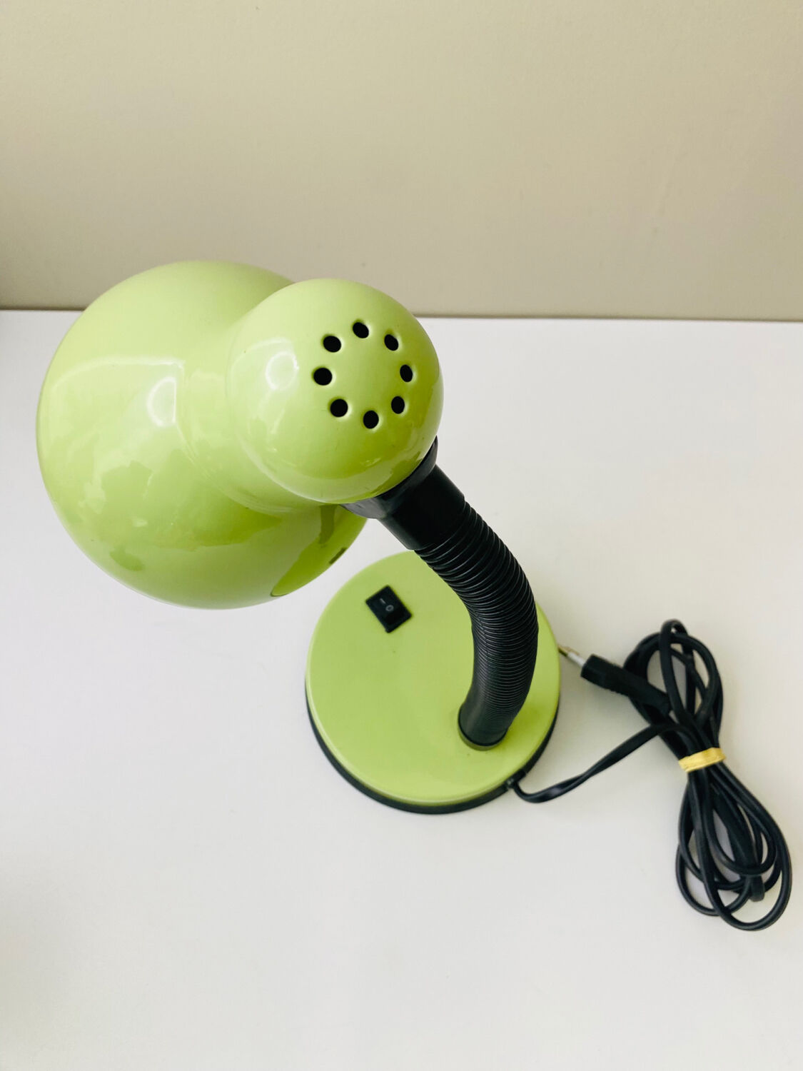 Vintage lacquered metal table lamp