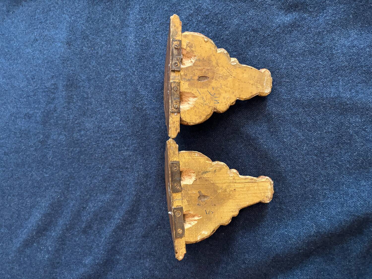 Pair of gilded wooden console tables