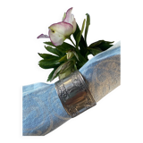 Large napkin ring in antique silver metal