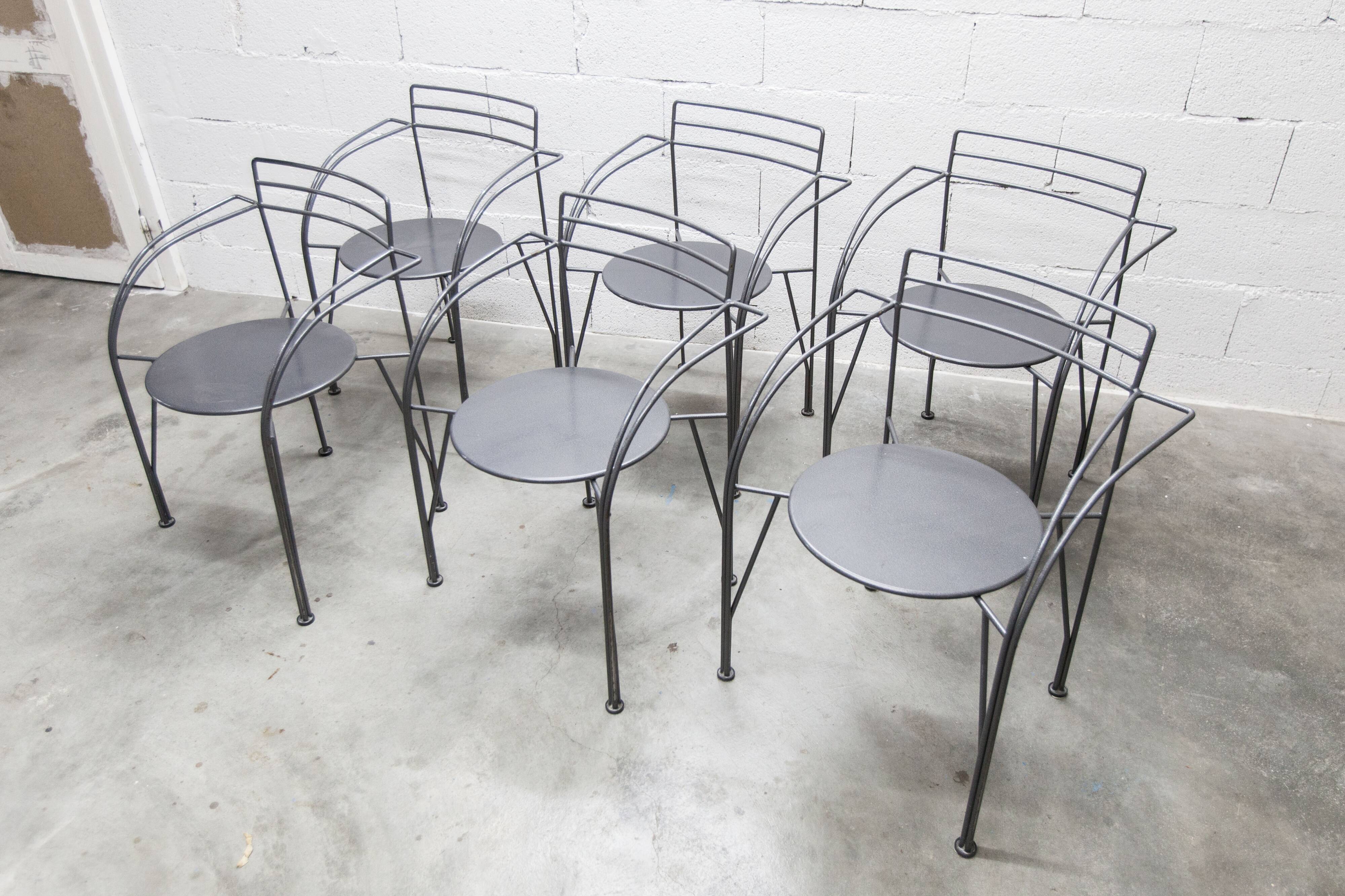 Set of 6 "Silver Moon" armchairs by Pascal Mourgue 1985
