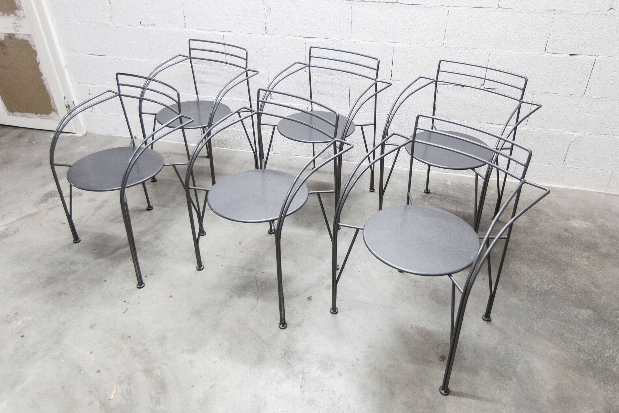 Set of 6 "Silver Moon" armchairs by Pascal Mourgue 1985