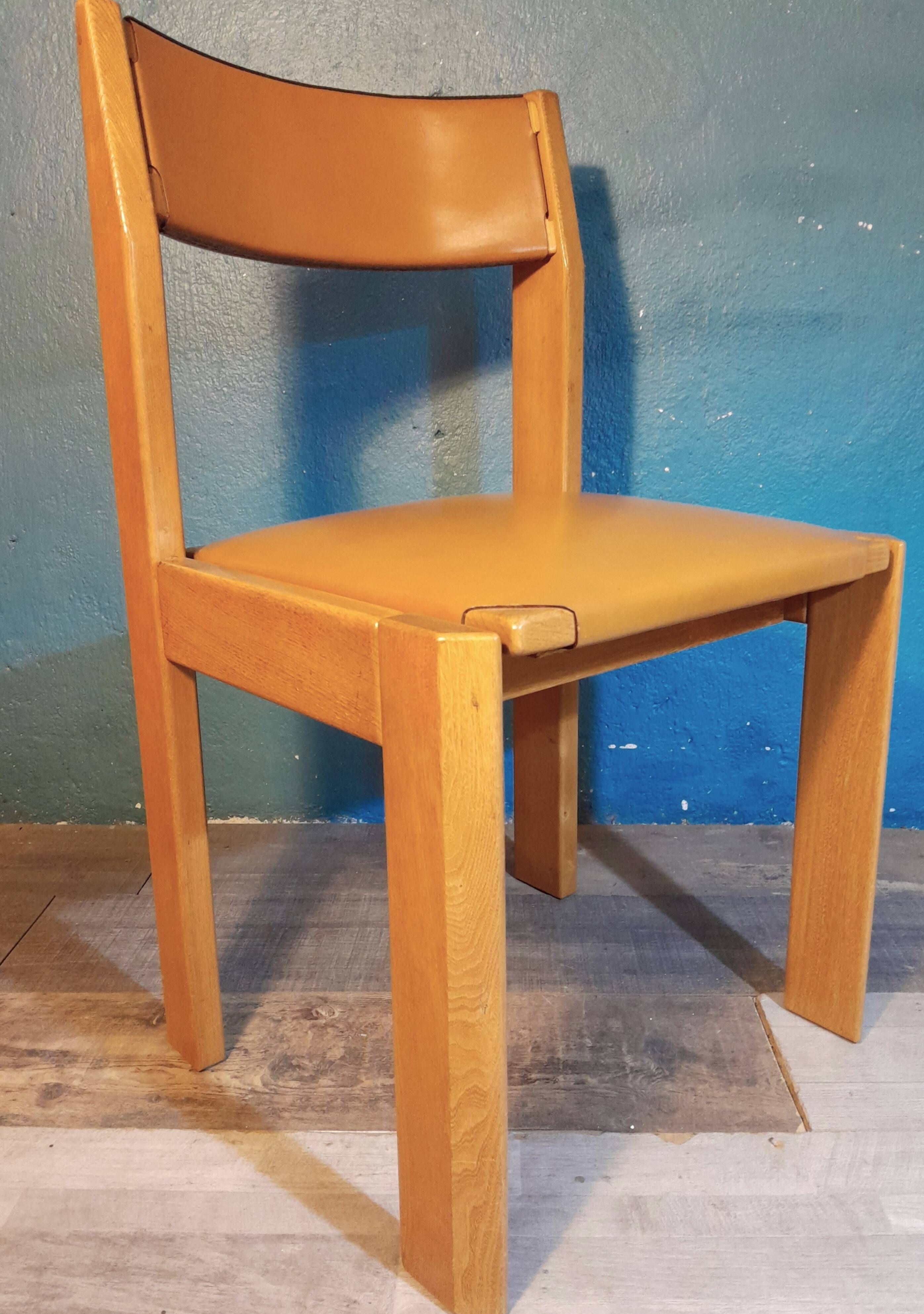 Table & chaises orme Gorgoni pour Roche & Bobois 1970s