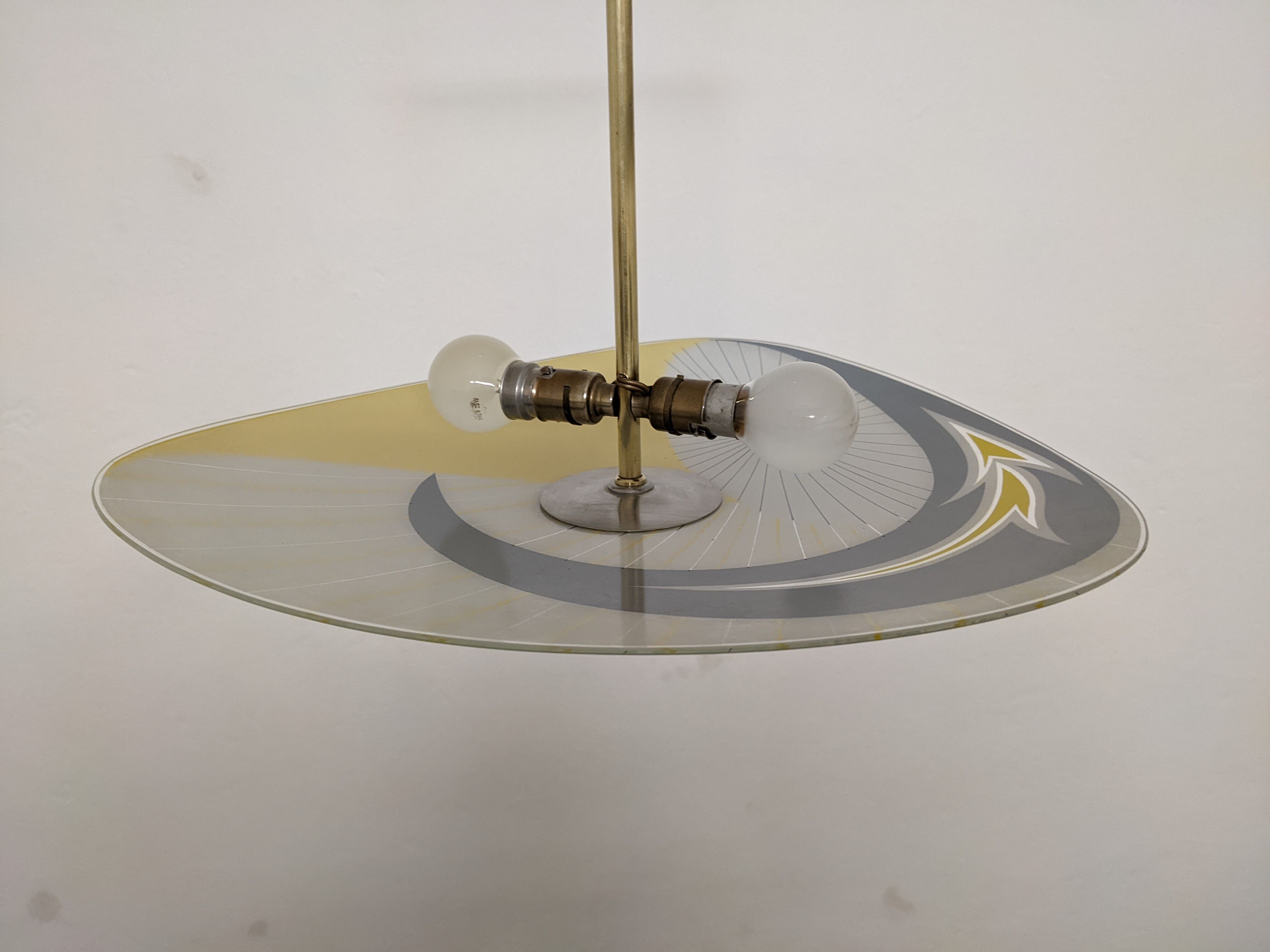 Modernist glass suspension from the 50s/60s