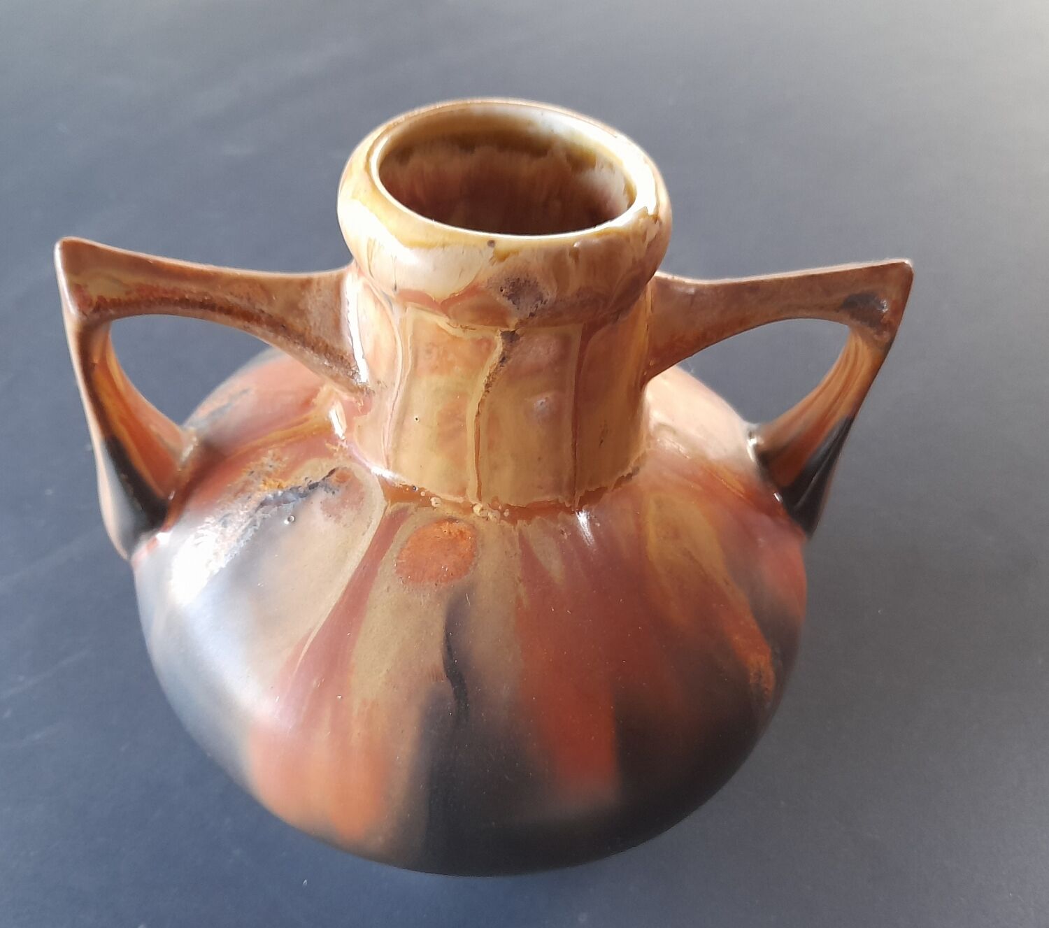 Art Deco stoneware vase signed