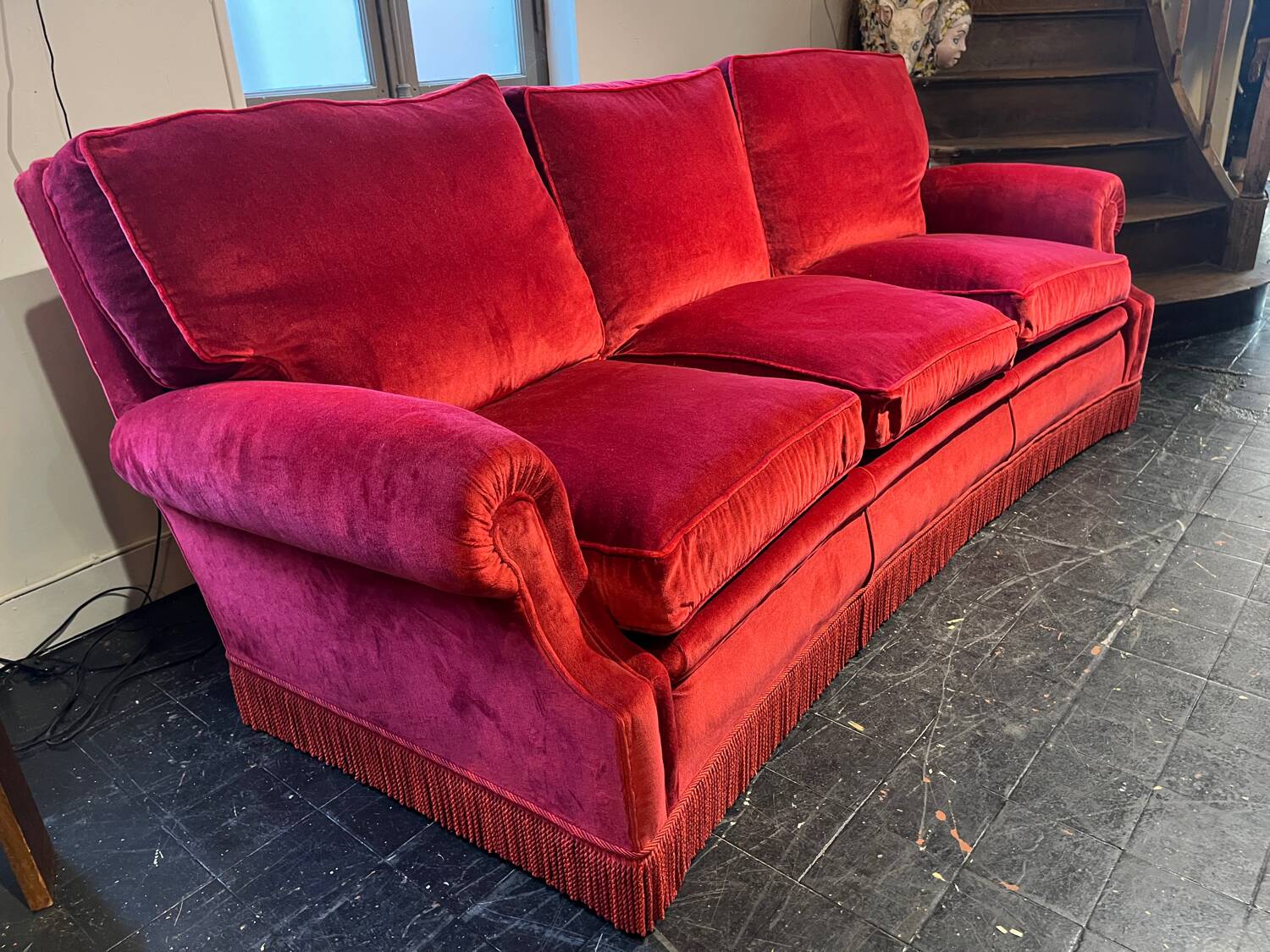 1970s velvet sofa