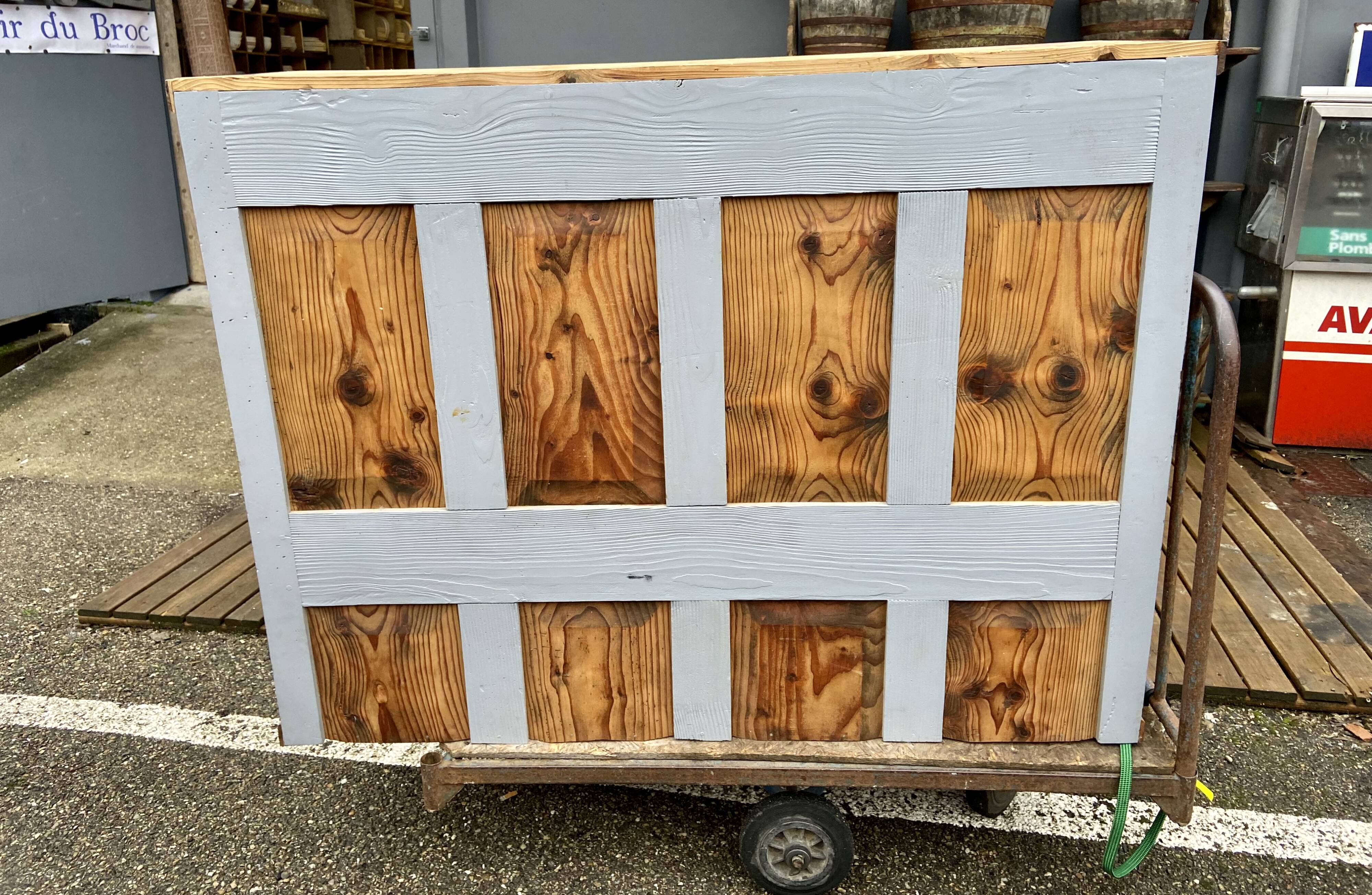 Gray and wood sideboard