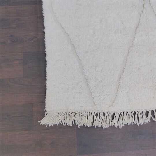 Carpet beni ouarain white large diamonds  145 X 255 cm