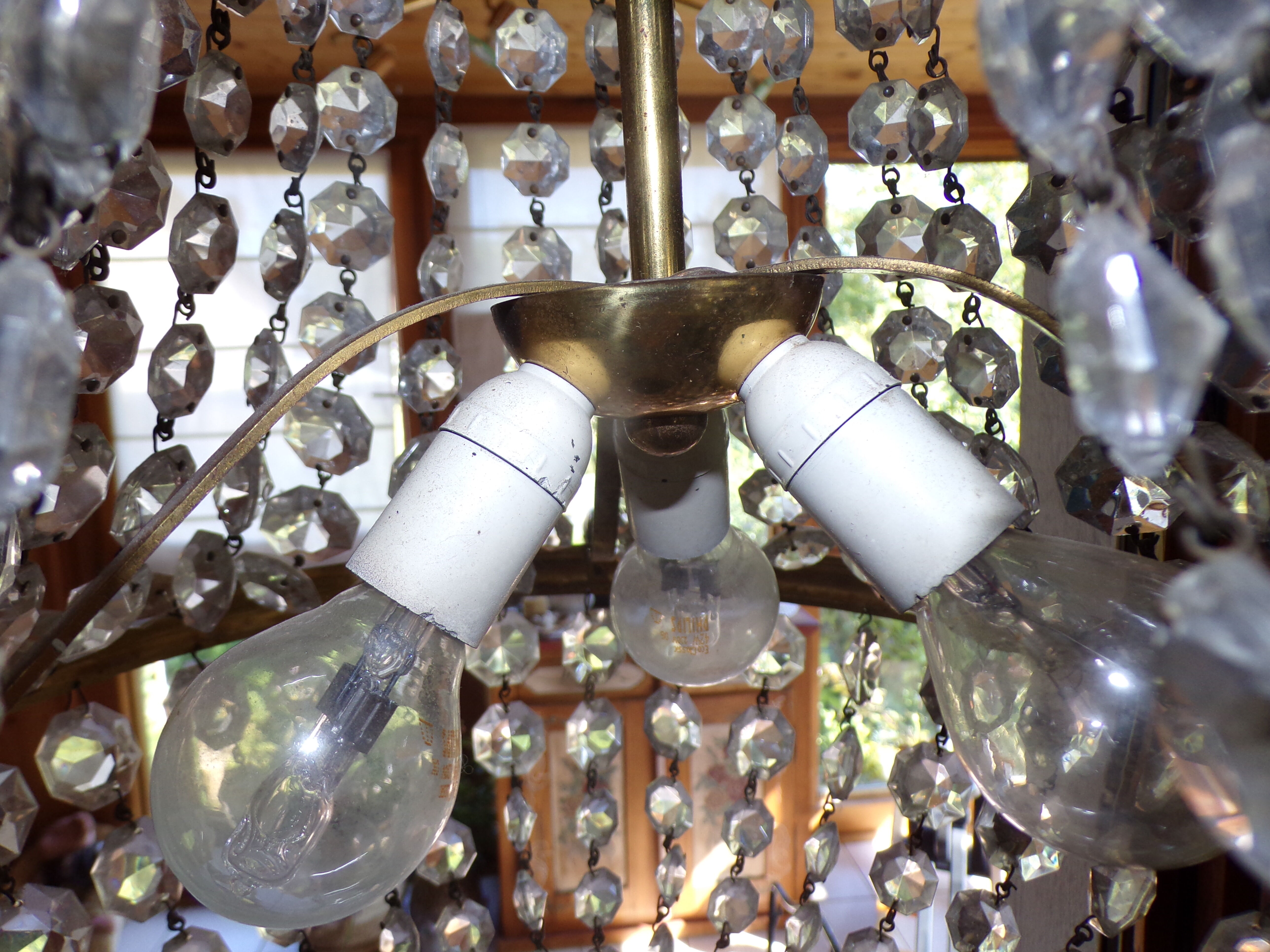 Lustre montgolfière à pampilles