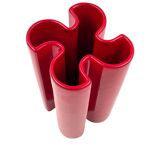 Franco Bettonica, Space age rare red ceramic vase, Gabbianelli Italy ca. 19