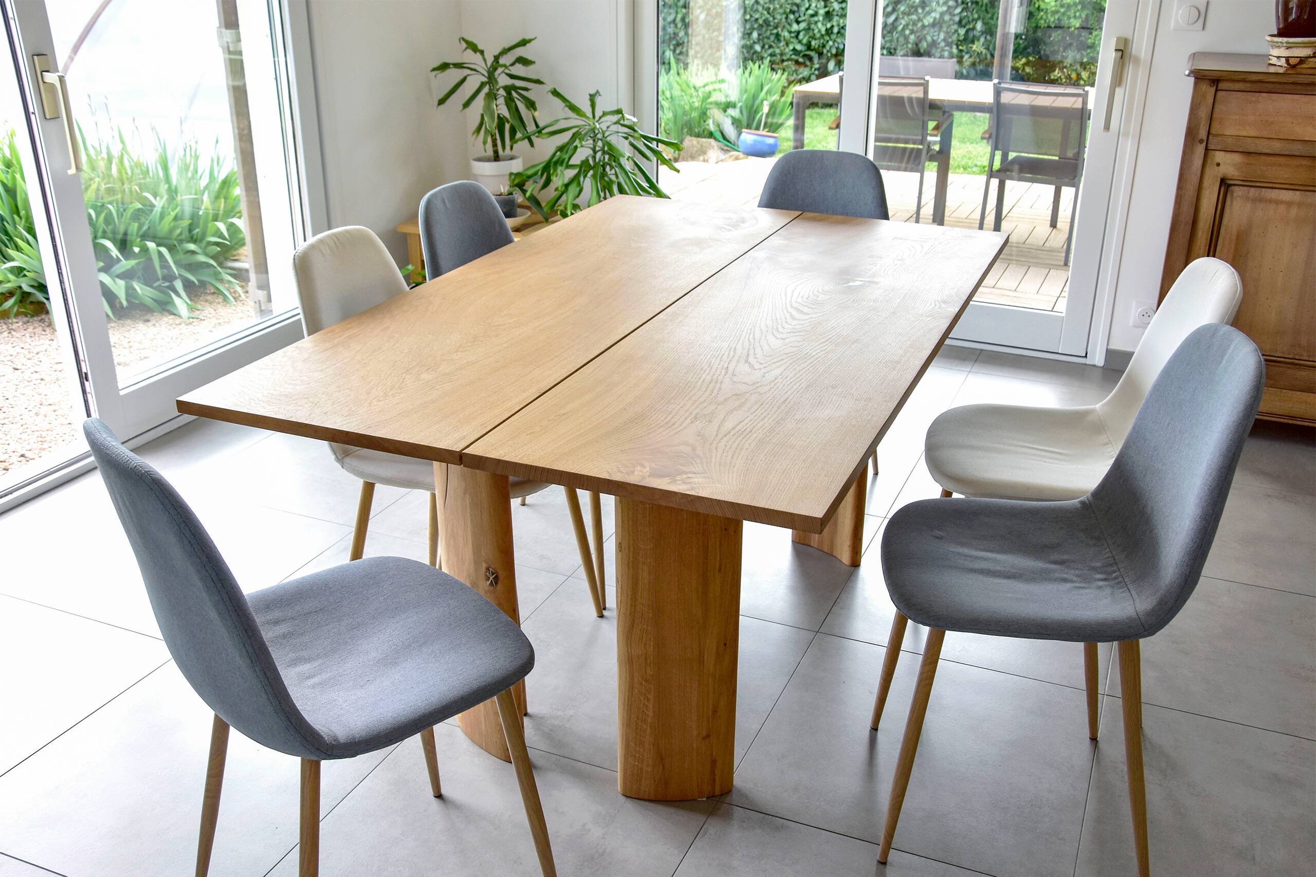 Solid wood dining table unique pieces in oak