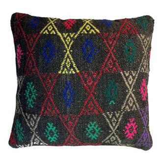 Vintage turkish kilim cushion cover 40 x 40 cm